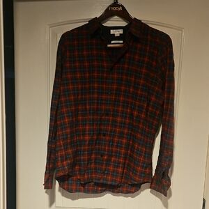 Calvin Klein Men's Plaid Shirt in Red and Blue